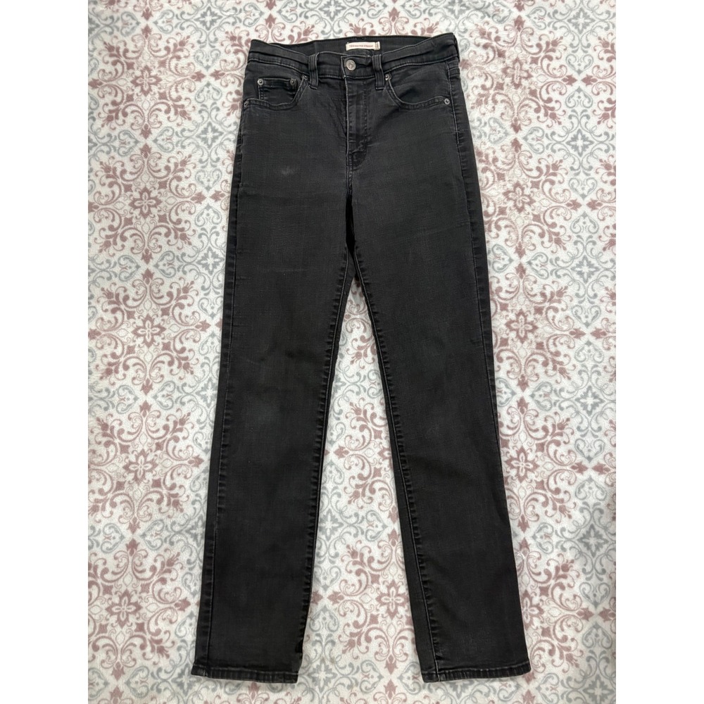 Levis 724 High Rise Straight Black Jeans Womens 29x30 18883-0016